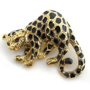 Vintage Park Lane Goldtone Leopard Brooch/Pendant